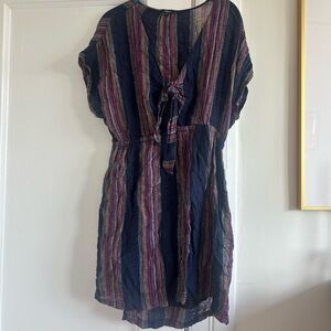 Rails Striped Navy and Pink Dress